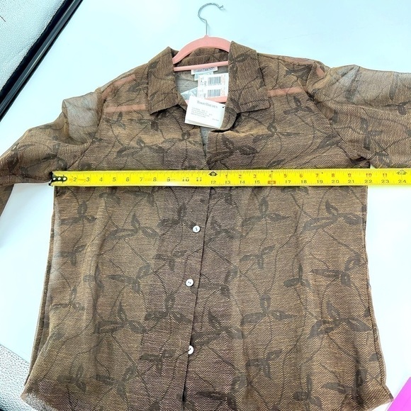 Barry Long Sleeve Button Down Blouse Size L Vintage NWT - Picture 11 of 11